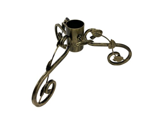 Stojak choinkowy metalowy z listkami 45 x 55 x 8 cm złoty