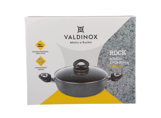 Patelnia głęboka z pokrywą Valdinox Rock 28 cm