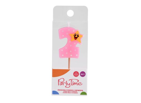 Świeczka kolorowa cyferka nr 2