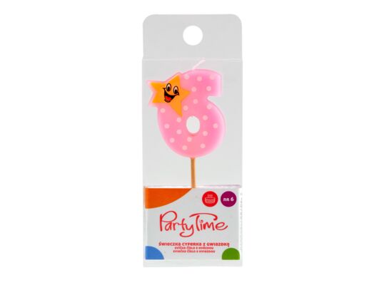 Świeczka kolorowa cyferka nr 6