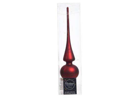 Czubek choinkowy szklany 26 cm bordowy