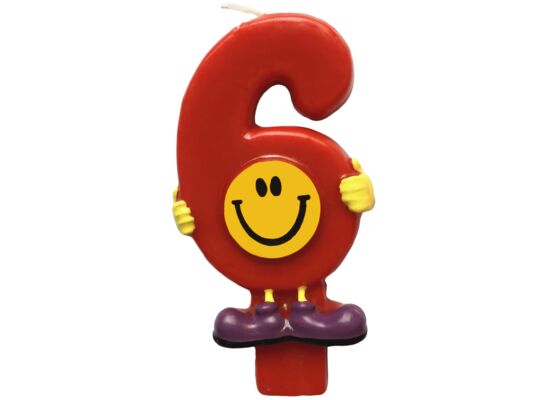 Świeczka cyferka - buźka nr 6