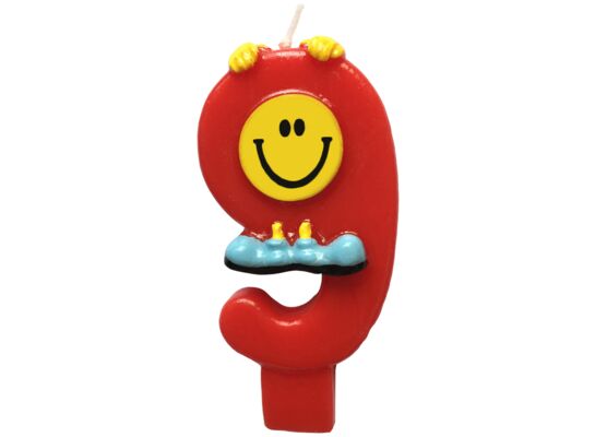 Świeczka cyferka - buźka nr 9