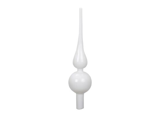 Czubek choinkowy szklany biały 24,5 cm
