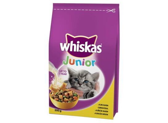 Karma dla kotów sucha WHISKAS Junior kurczak 300 g