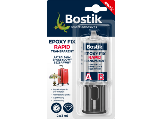Szybki klej epoksydowy BOSTIK EPOXY FIX RAPID TRANSPARENT 2 x 3 ml