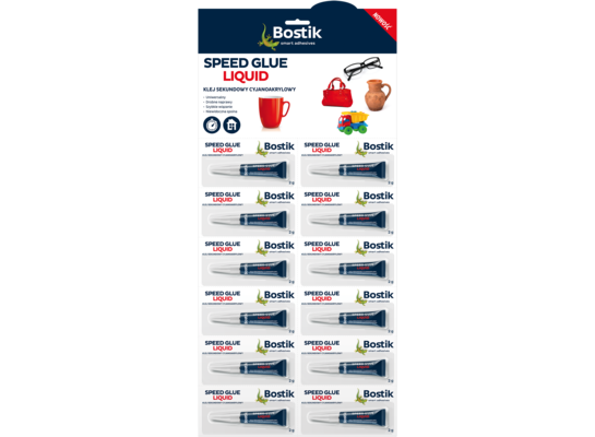 Klej sekundowy cyjanoakrylowy BOSTIK SPEED GLUE LIQUID 12 x 2 g