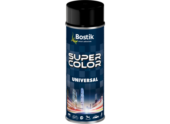 Lakier w aerozolu uniwersalny 400 ml czarny połysk Bostik