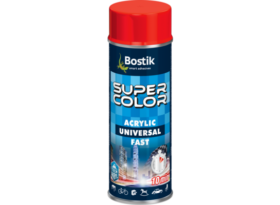 Lakier w aerozolu uniwersalny akrylowy 400 ml czerwony Bostik