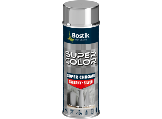 Lakier w aerozolu super chrom 400 ml srebrny Bostik