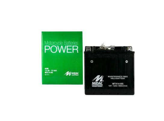Akumulator motocyklowy MTX14-BS 12 Ah / 200 A / L MIDAC