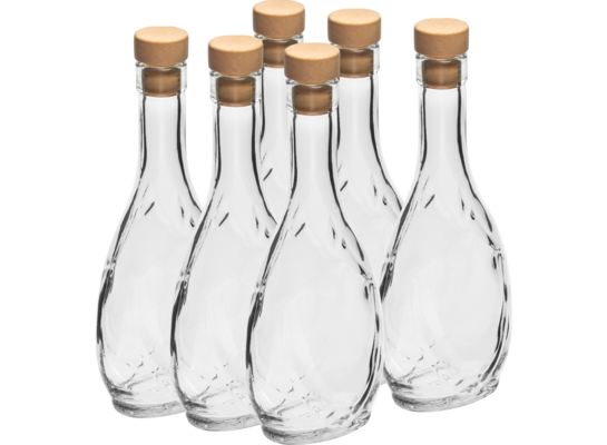 Butelka Herbowa 250 ml biała korek syntetyczny 6 sztuk