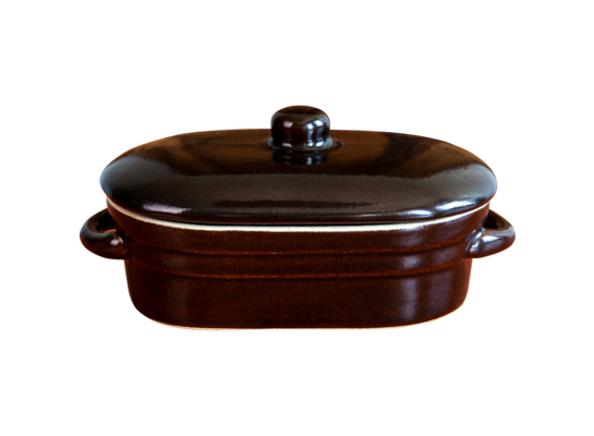 Kamionka garnek podłużny na smalec z pokrywą 0,75 l