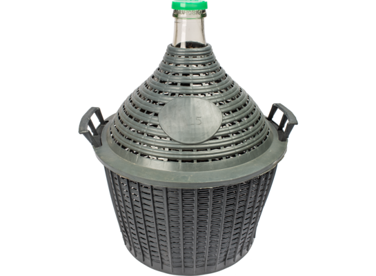 Balon do wina 15 l w koszu plastikowym