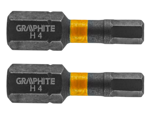 Bity udarowe HEX4 x 25 mm 2 szt. GRAPHITE