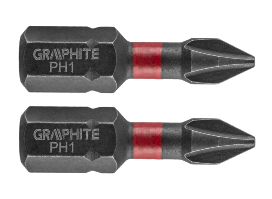 Bity udarowe PH1 x 25 mm 2 szt. GRAPHITE