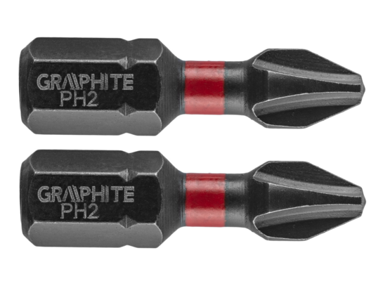 Bity udarowe PH2 x 25 mm 2 szt. GRAPHITE