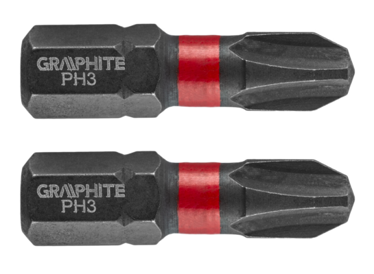 Bity udarowe PH3 x 25 mm 2 szt. GRAPHITE