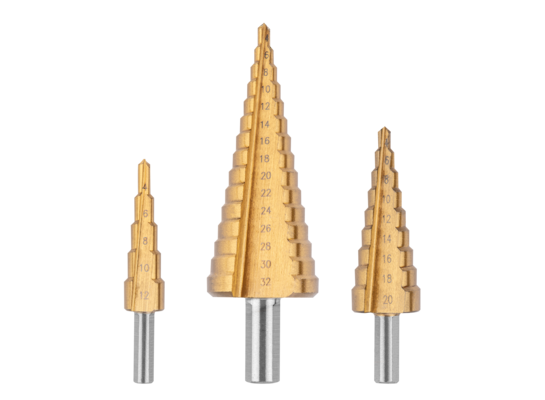 Wiertła stopniowe 4 - 32 mm Tin zestaw 3 szt.