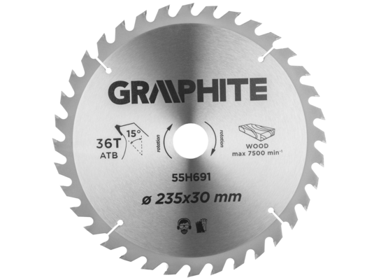 Tarcza do pilarki widiowa 235 x 30 mm 36 zębów GRAPHITE
