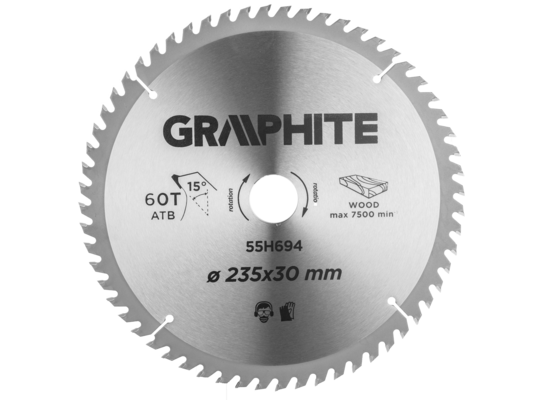 Tarcza do pilarki widiowa 235 x 30 mm 60 zębów GRAPHITE
