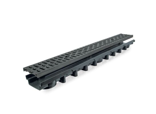 Kanał z kratą PP czarną system 1000 x 63 A15 100 x 13,1 x 6,3 cm MAXPOL