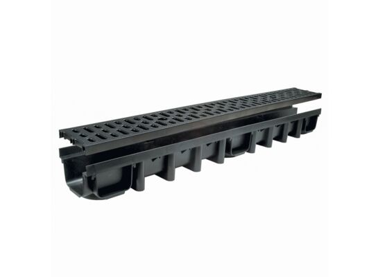 Kanał z kratą PP czarną system 1000 x 98 A15 100 x 13,1 x 9,8 cm MAXPOL