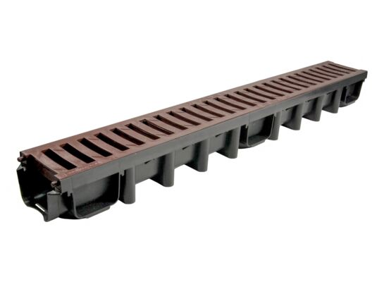 Kanał z kratą PVC system 1000 x 98 B125 100 x 13,1 x 9,8 cm MAXPOL