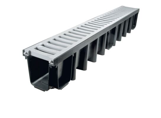 Kanał z kratą PVC popiel system 1000 x 148 A15 100 x 13,1 x 14,8 cm MAXPOL