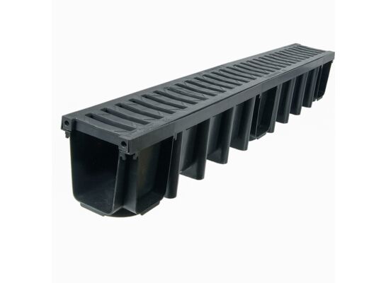 Kanał z kratą PVC grafit system 1000 x 148 A15 100 x 13,1 x 14,8 cm MAXPOL