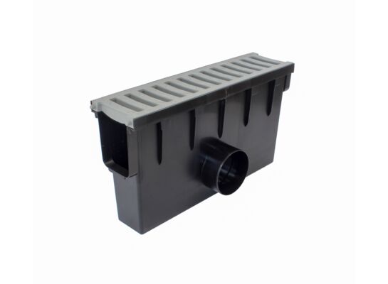 Studzienka zbiorcza krata PVC czarny system 1000 x 148 B125 50 x 13,1 x 28 cm MAXPOL
