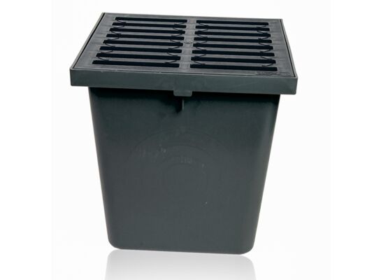 Studzienka 300 x 300 krata PVC A15 grafit 29,6 x 29,6 x 30 cm MAXPOL