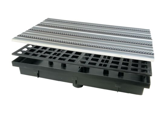 Wycieraczka z kratą szczotka/guma 60 x 40,8 x 7 cm MAXPOL