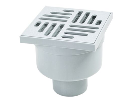 Wpust z prostym odpływem biały 10 x 10 x 11,8 cm MAXPOL
