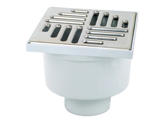 Wpust z metalową kratką z prostym odpływem 15 x 15 x 13 cm MAXPOL