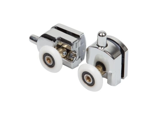 Rolki do kabin duże dolne chrom ⌀25 mm Kerra