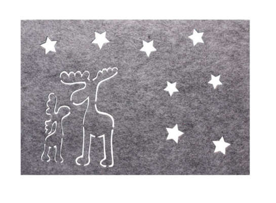 Podkładka filcowa ŁOSIE 40 x 30 cm szara