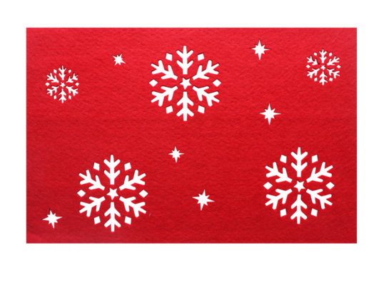 Zestaw 4 sztuk podkładek filcowych śnieg 40 x 30 cm czerwony