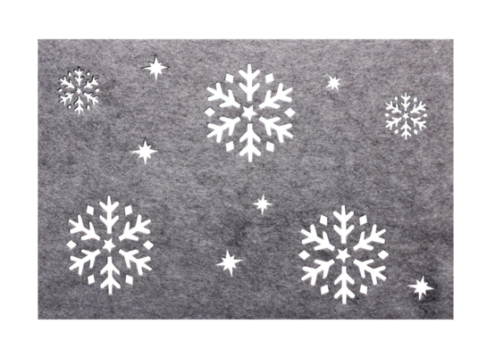 Zestaw 4 sztuk podkładek filcowych śnieg 40 x 30 cm szary