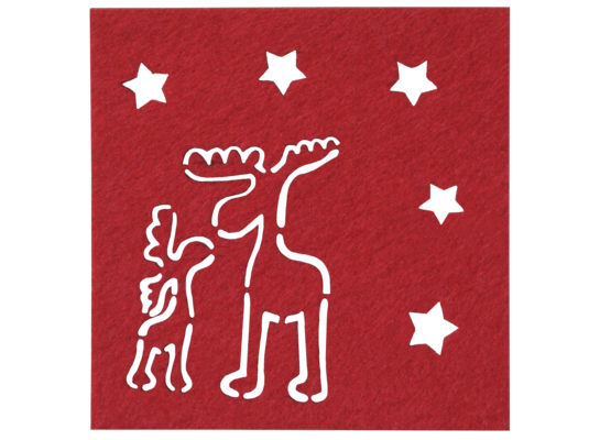 Podkładka pod kubek filcowa Łosie 10 x 10 cm