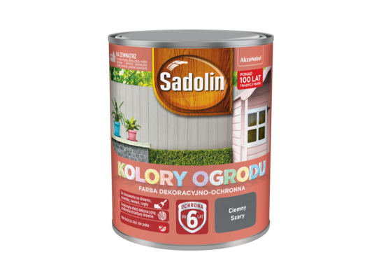 Farba dekoracyjno-ochronna Kolory Ogrodu Ciemny Szary 0,7 l Sadolin
