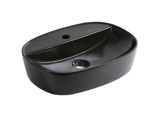 Umywalka nablatowa owalna czarny półmat KR-860 BLM Kerra