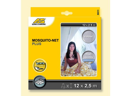 Moskitiera Plus 2,5 x 12 m biały / szary