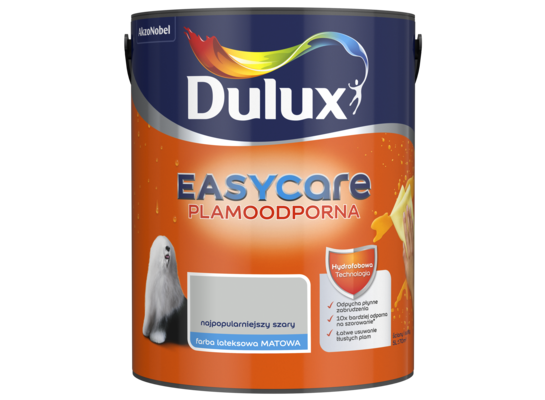 Farba lateksowa EasyCare Plamoodporna Najpopularniejszy Szary 5 l Dulux