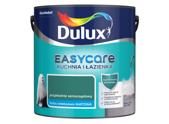 Farba Dulux EasyCare Kuchnia i Łazienka Przykładnie Szmaragd 2,5 l