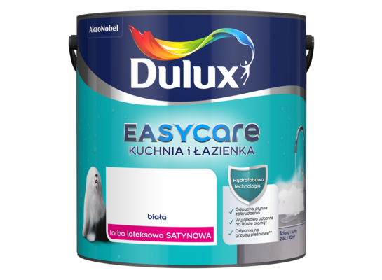 Farba Dulux EasyCare Kuchnia i Łazienka Biała Satynowa 2,5 l