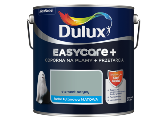 Farba tytanowa Dulux EasyCare+ Plamy+Przetarcia Element Patyny 2,5 l
