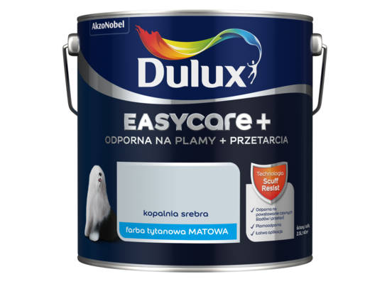 Farba tytanowa Dulux EasyCare+ Plamy+Przetarcia Kopalnia Srebra 2,5 l