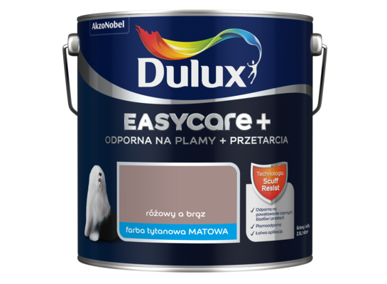 Farba tytanowa Dulux EasyCare+ Plamy+Przetarcia Różowy a Brąz 2,5 l