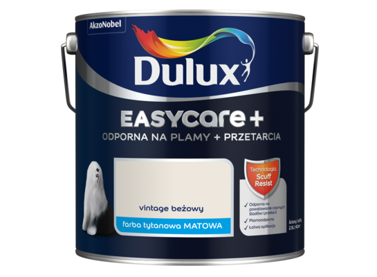 Farba tytanowa Dulux EasyCare+ Plamy+Przetarcia Vintage Beżowy 2,5 l